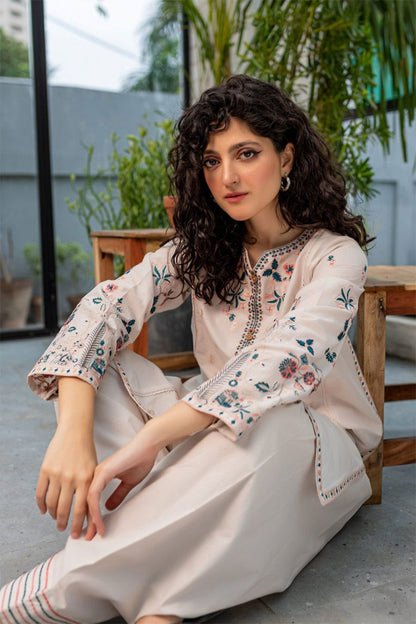 CRYSTAL WHITE - 2PC EMBROIDERED SUIT