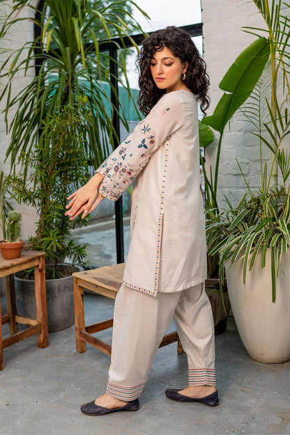 CRYSTAL WHITE - 2PC EMBROIDERED SUIT