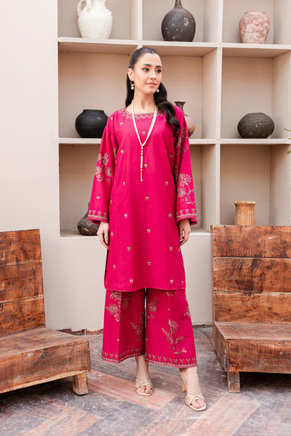 Garden pink 2Pc - Embroidered Stitched