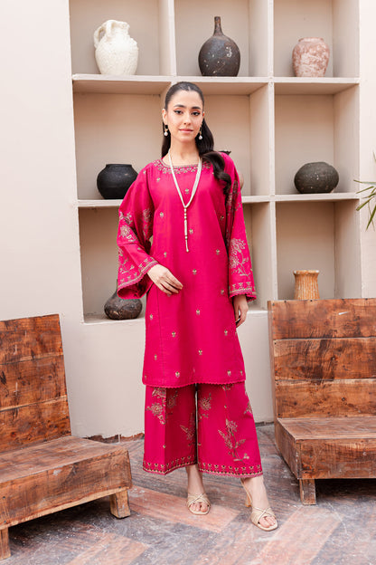 Garden pink 2Pc - Embroidered Stitched