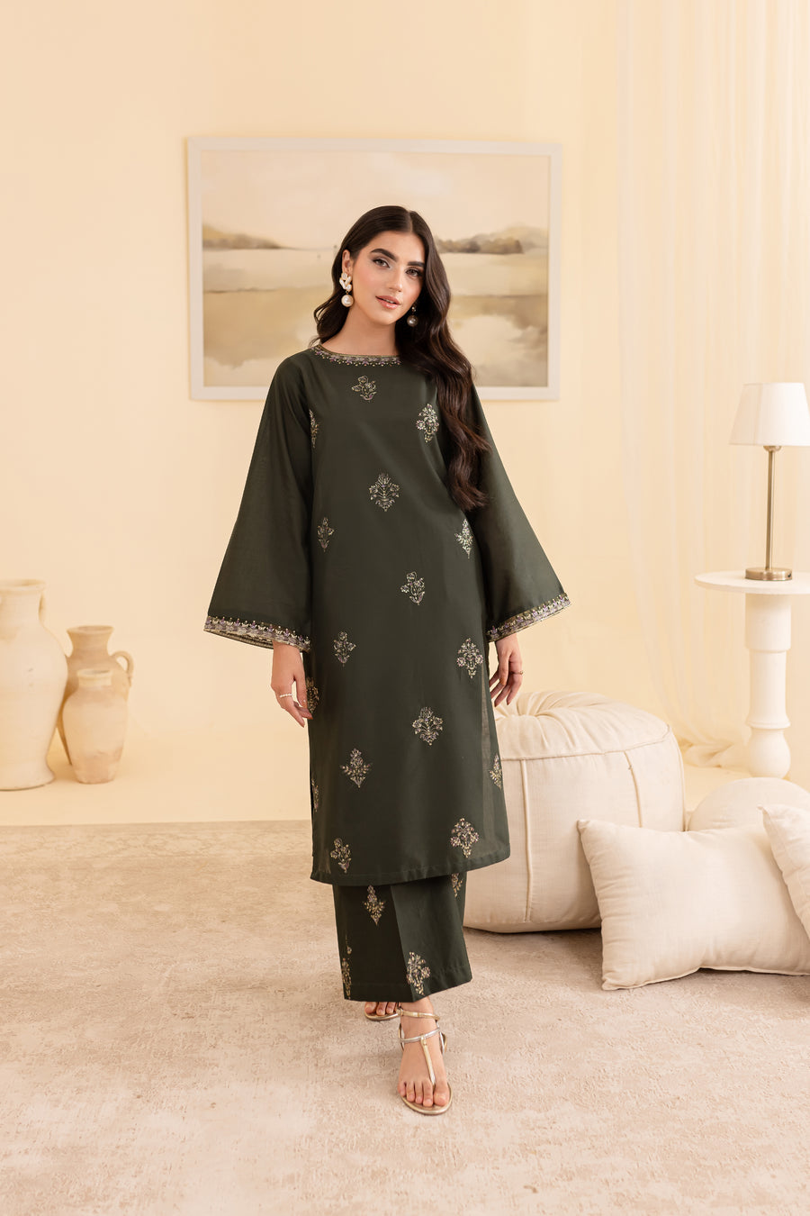 Bamboo 2Pc - Embroidered Lawn Dress