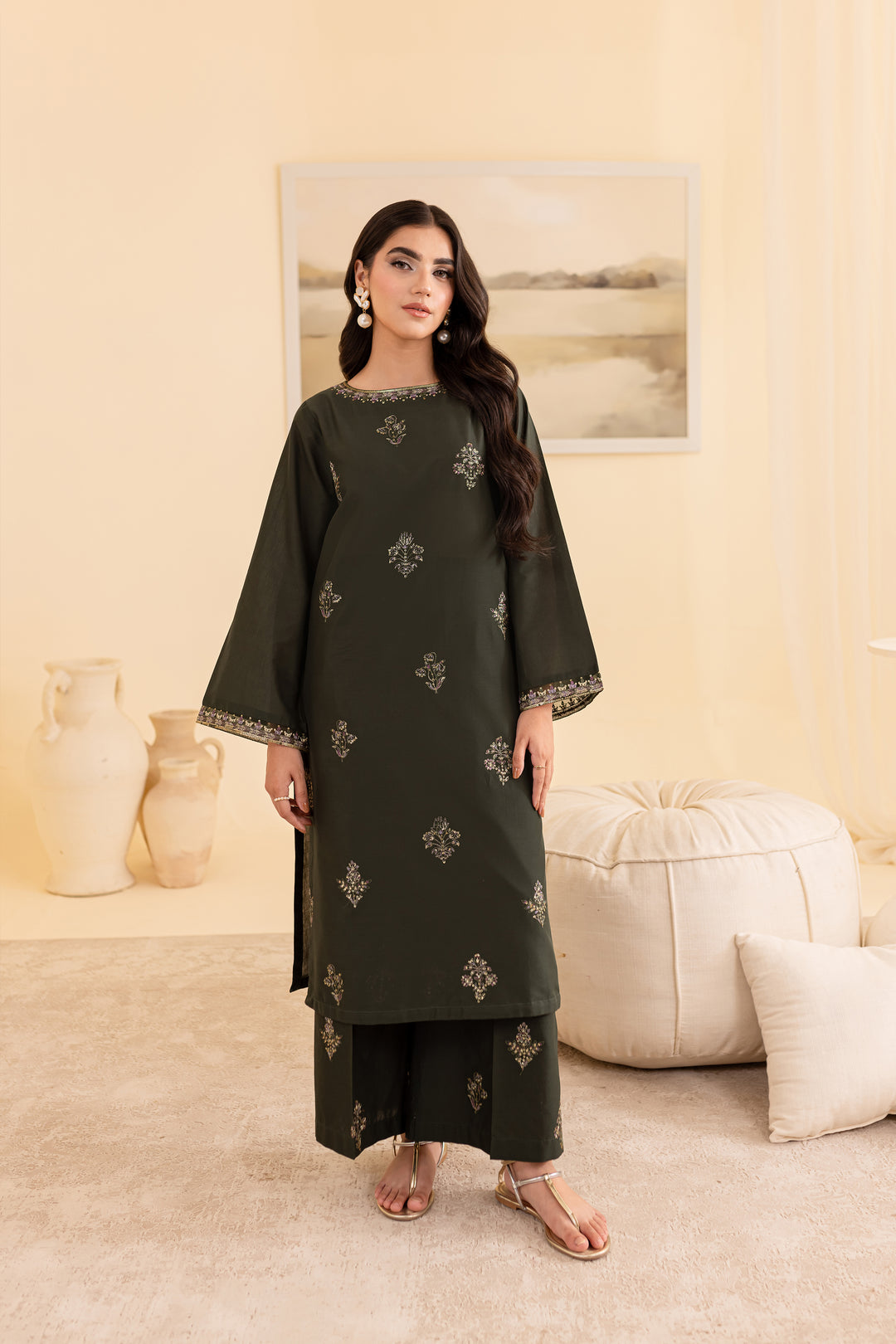 Bamboo 2Pc - Embroidered Lawn Dress